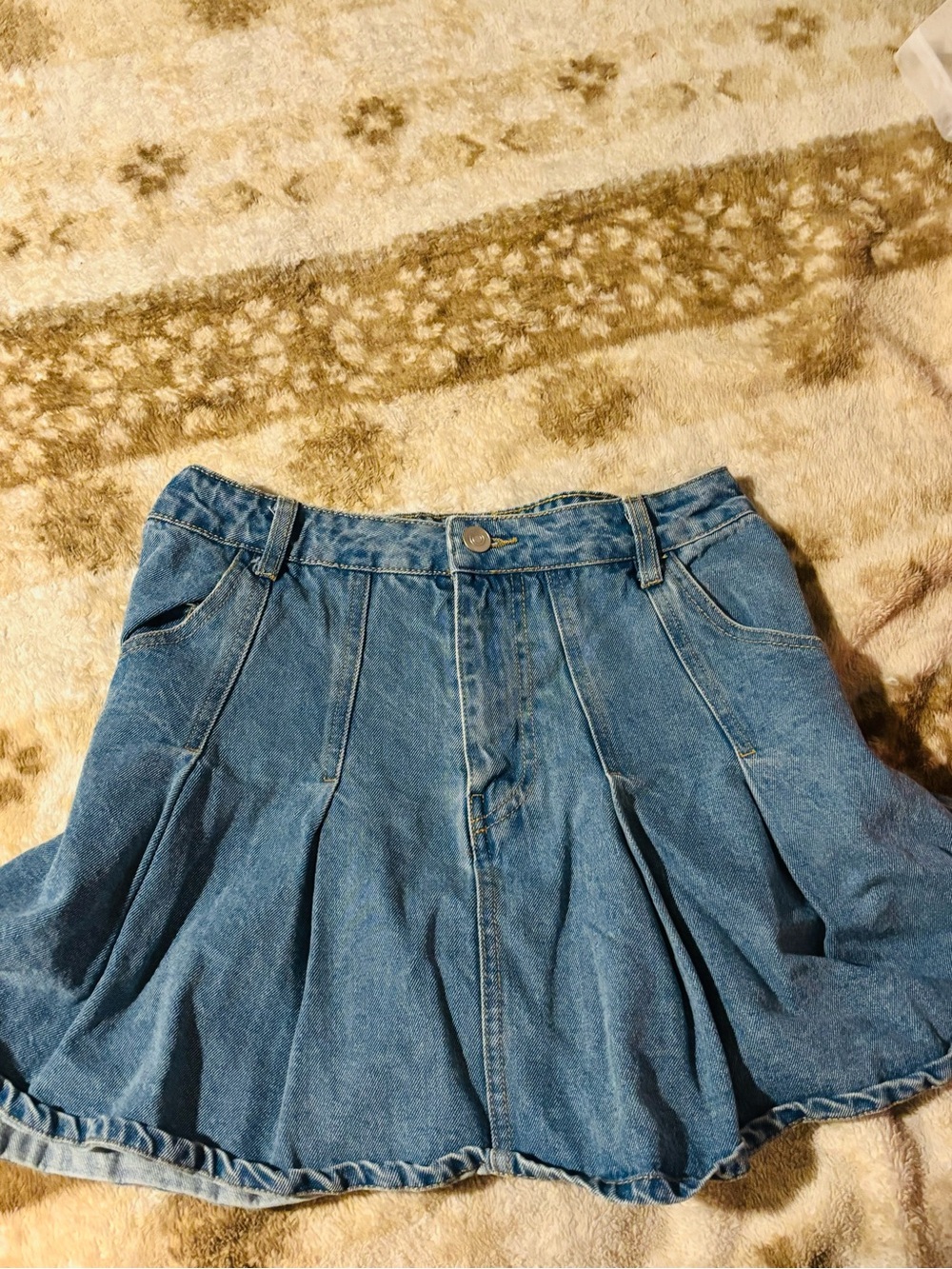 Active USA Denim Circle Skater Skirt in Blue